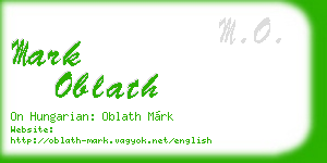 mark oblath business card